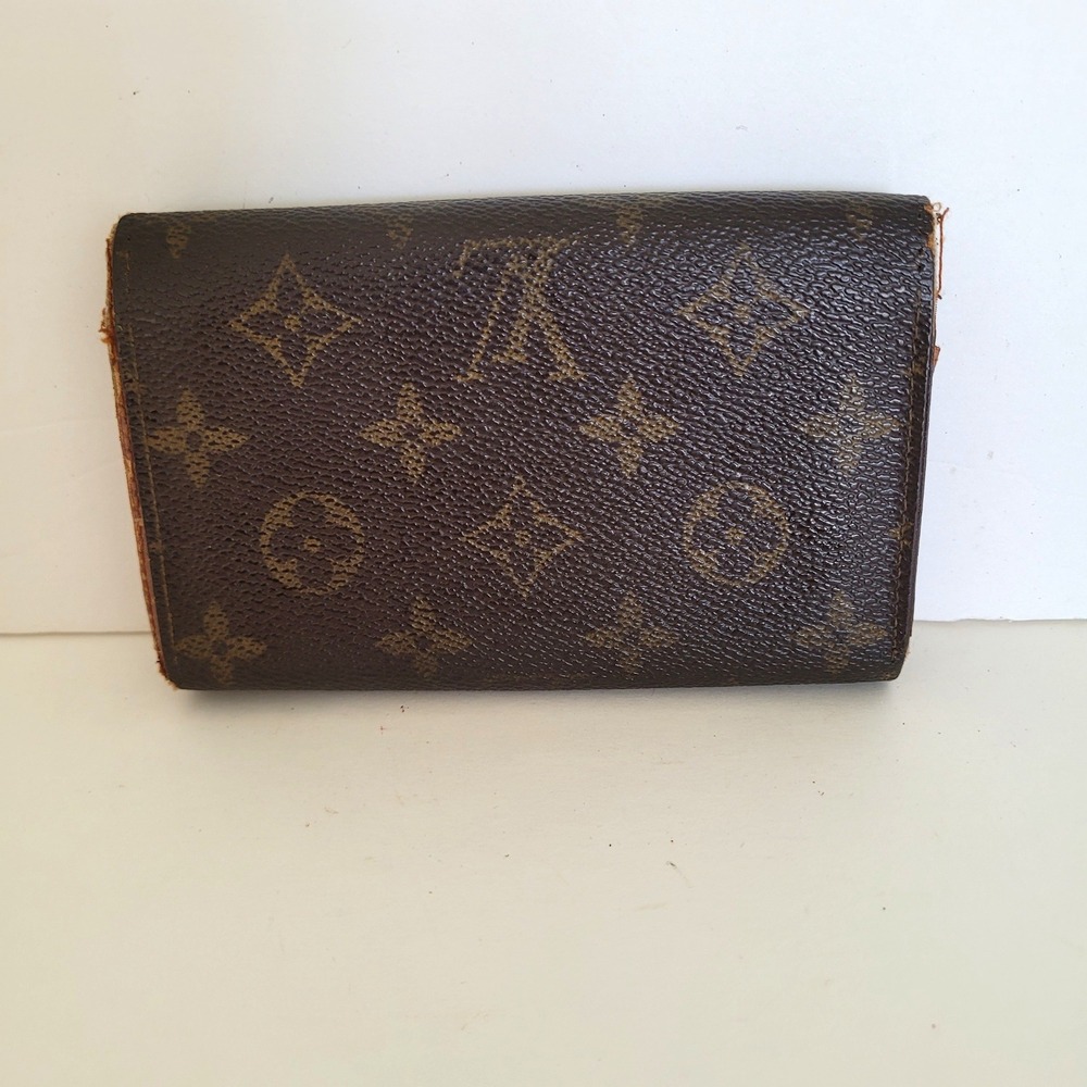 Louis Vuitton Monogram Canvas Portefeuille Tresor Etui Wallet Brown Vintage - Picture 2 of 15